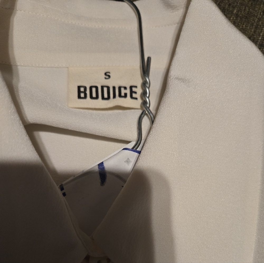 Bodice Pleated Sleeve Blouse S - Picture 9 of 10